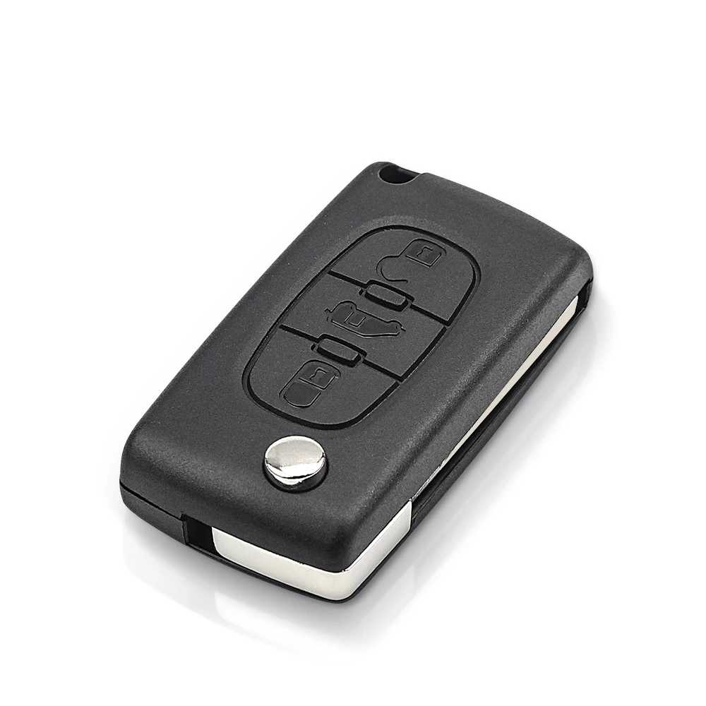 Keyyou-プジョーの車のキーシェル,フラップ付き折りたたみ式車のキー,エキスパートパートナー,シトロエンベルランゴ,fiat scudo 3ボタン,フォブ交換ケース