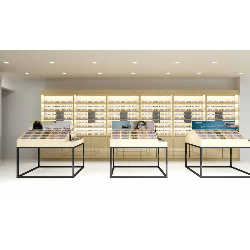 custom.Bestyle Eyewear Store Sunglass Display Shelf Equipment Optical Shop Showcases in Storefront and Reception Are