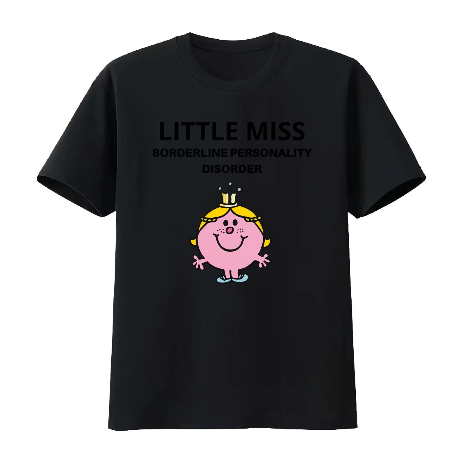 Little Miss Borderline Personality Disorder T-Shirt Summer Casual Cotton Tee Oversized Streetwear Tops Vintage Graphic Print
