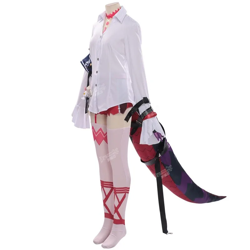 Game Neverness to Everness Shinku Cosplay Costume Tail Full Set NTE Shinku White set socks headband Wig Outfits Halloween Party