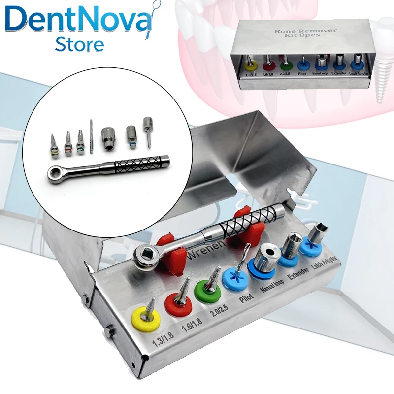 

Dental Implant Removal Kit SOS Bone Expander Set Broken Fixture Remover Ratchet Wrench Tool