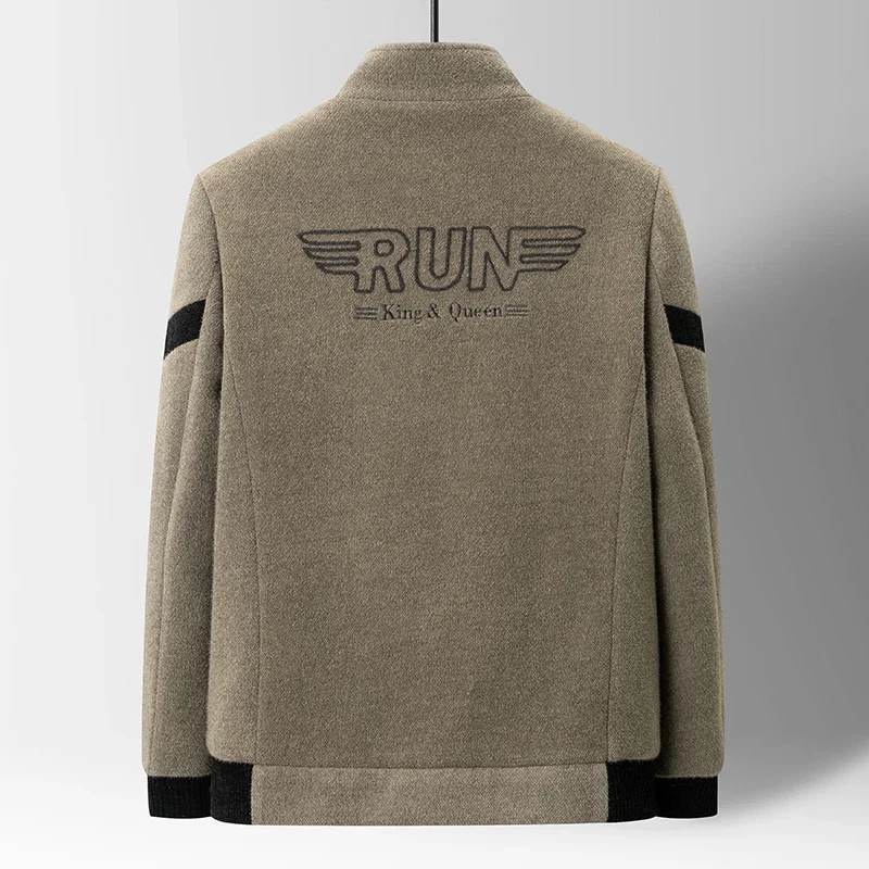 الشتاء رشاقته الدافئة الصوف يمزج سترة الرجال موضة رشاقته معطف غير رسمي سليم التلبيب الشارع الشهير معطف الاجتماعية الرجال الملابس