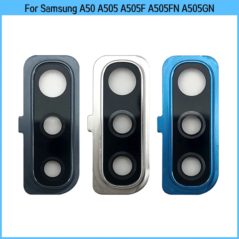 For Samsung A50 A505 A505F A505FN Phone Camera Frame With New Rear Back Camera Glass Lens Cover Replacement Part