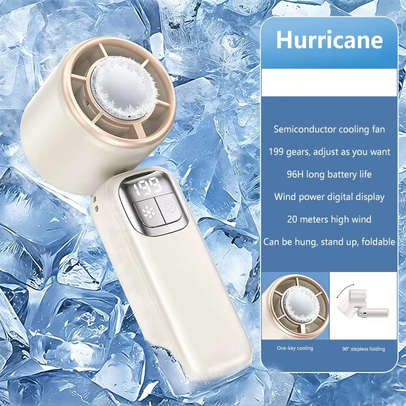 Lenovo 199 Hochgeschwindigkeits-Turbo-Jet-Ice-Kühler-Ventilator, USB-aufladbarer Handventilator mit bürstenlosem Motor für Outdoor, Büro und Reisen