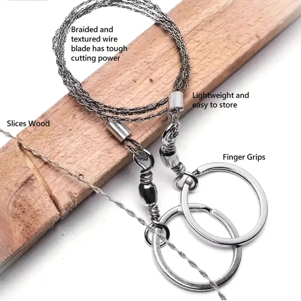 Manual Wire Saw Outdoor Emergency Survival Chain Saw Hand Tools, Practical Portable Camping Hiking Cutting Wood Wire Saws Tools