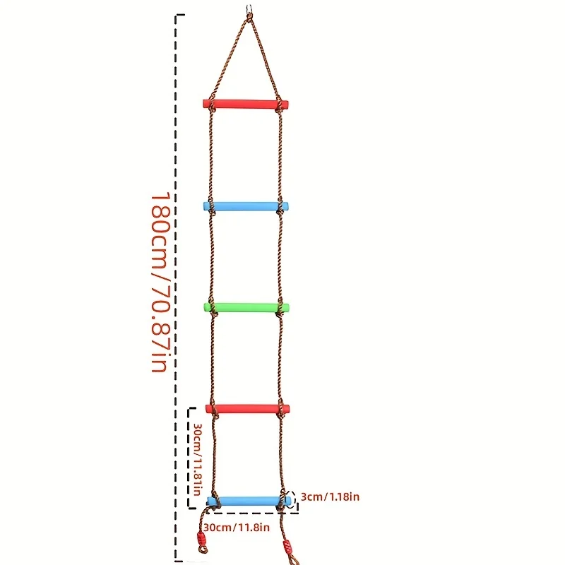 Scala di corda per alpinismo per bambini e adulti Gioco da appendere per arrampicata Giocattoli divertenti per accessori per altalena Set da gioco per parco giochi per casa sull'albero