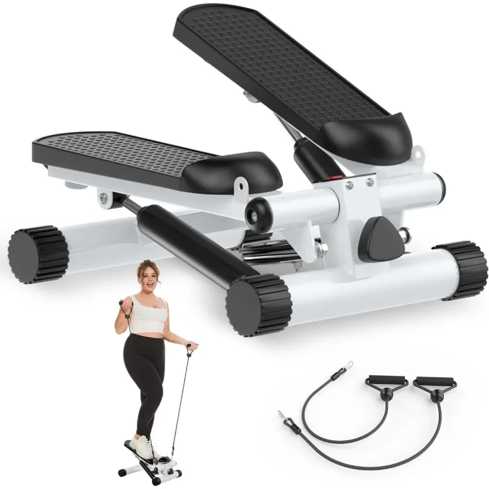 

Mini Stair Steppers for Exercise at Home with Resistance Bands, Under Desk Stepper Machine 300LB Capacity