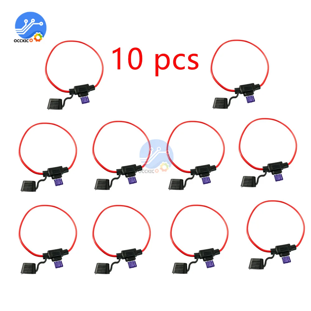 차량용 자동 인라인 미니 인라인 퓨즈 홀더, 플러그인, 소형 16 와이어, 20cm 3A 방수, 1 개, 5 개, 10 개