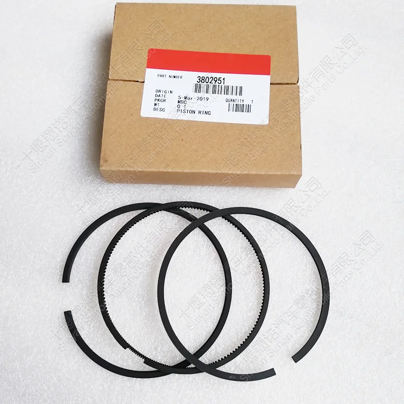 เหมาะสำหรับชุดประกอบเครื่องยนต์ตงเฟิงคัมมินส์ 6BT แหวนลูกสูบธรรมชาติ 3802951 3802790