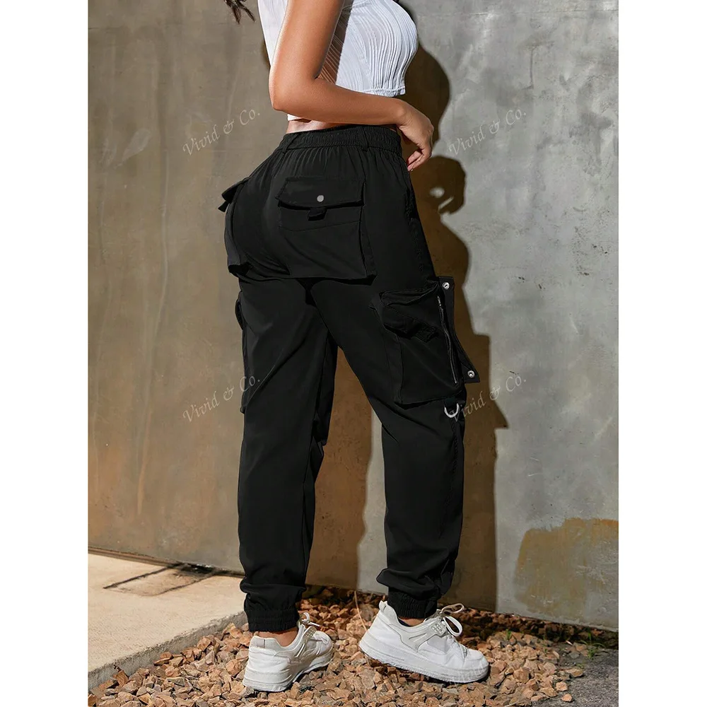 

2026 Cross-Border Trendy Biker Cargo Pants - Women's Spring Autumn New Loose Multi-Pocket Casual Bestseller