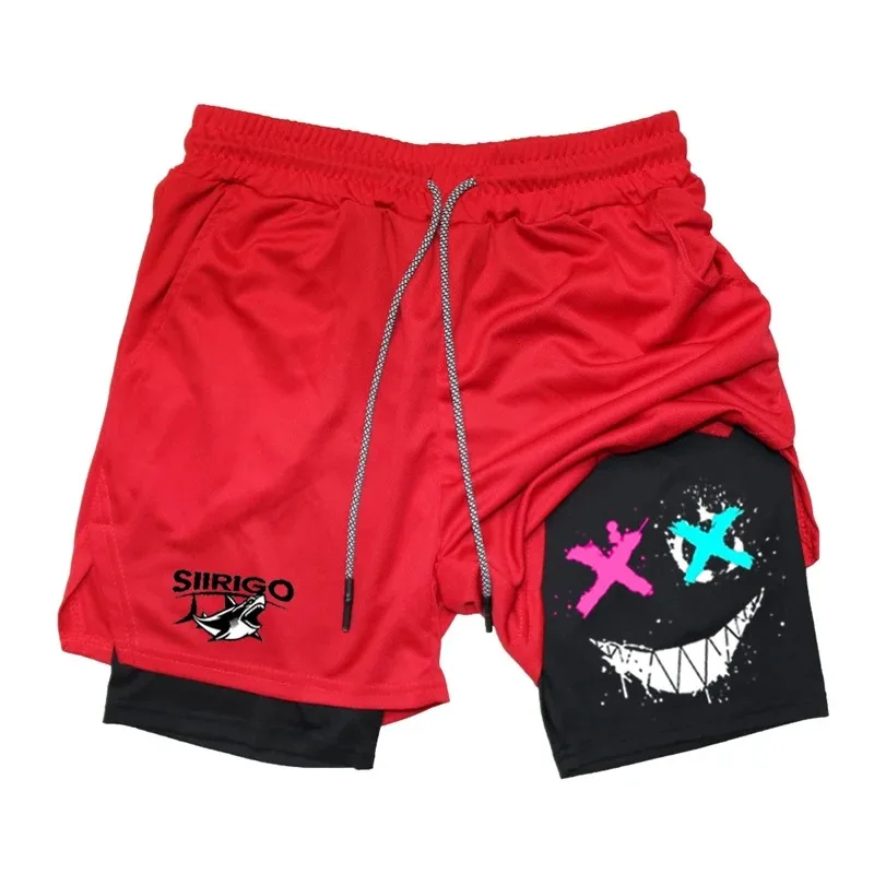 Pantalones cortos deportivos de doble capa para hombre, Shorts transpirables de secado rápido para entrenamiento y correr, nueva tendencia de verano, Shorts deportivos informales para correr en la playa