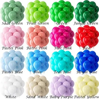 5/10/12/18inch Green Balloon Jungle Green Blue Hot Pink White Latex Balloon Birthday…