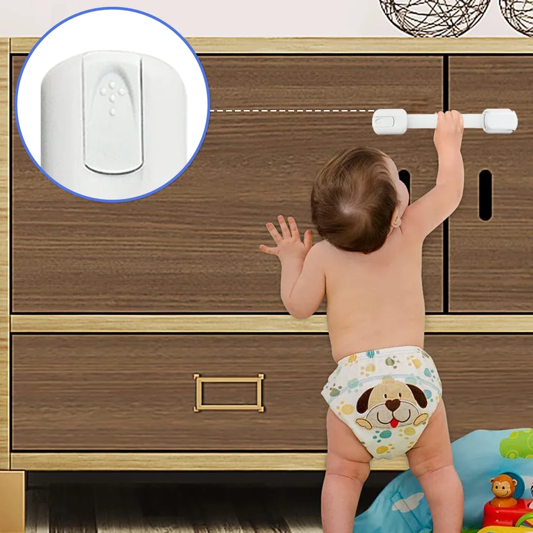 Fabrieksbenodigdheden Voor Kinderen Veiligheidsvergrendelingen 6 Pack Kast Sloten Baby Proofing Strap Lock Koelkast Lock