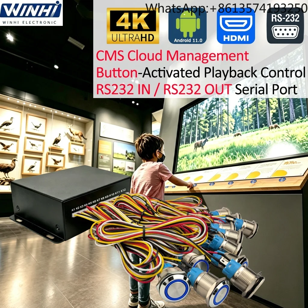 Advertising Display Box Video Decoder Media Player 4K UHD HD-MI RS232 Control Android Network Digital Signage TV Box