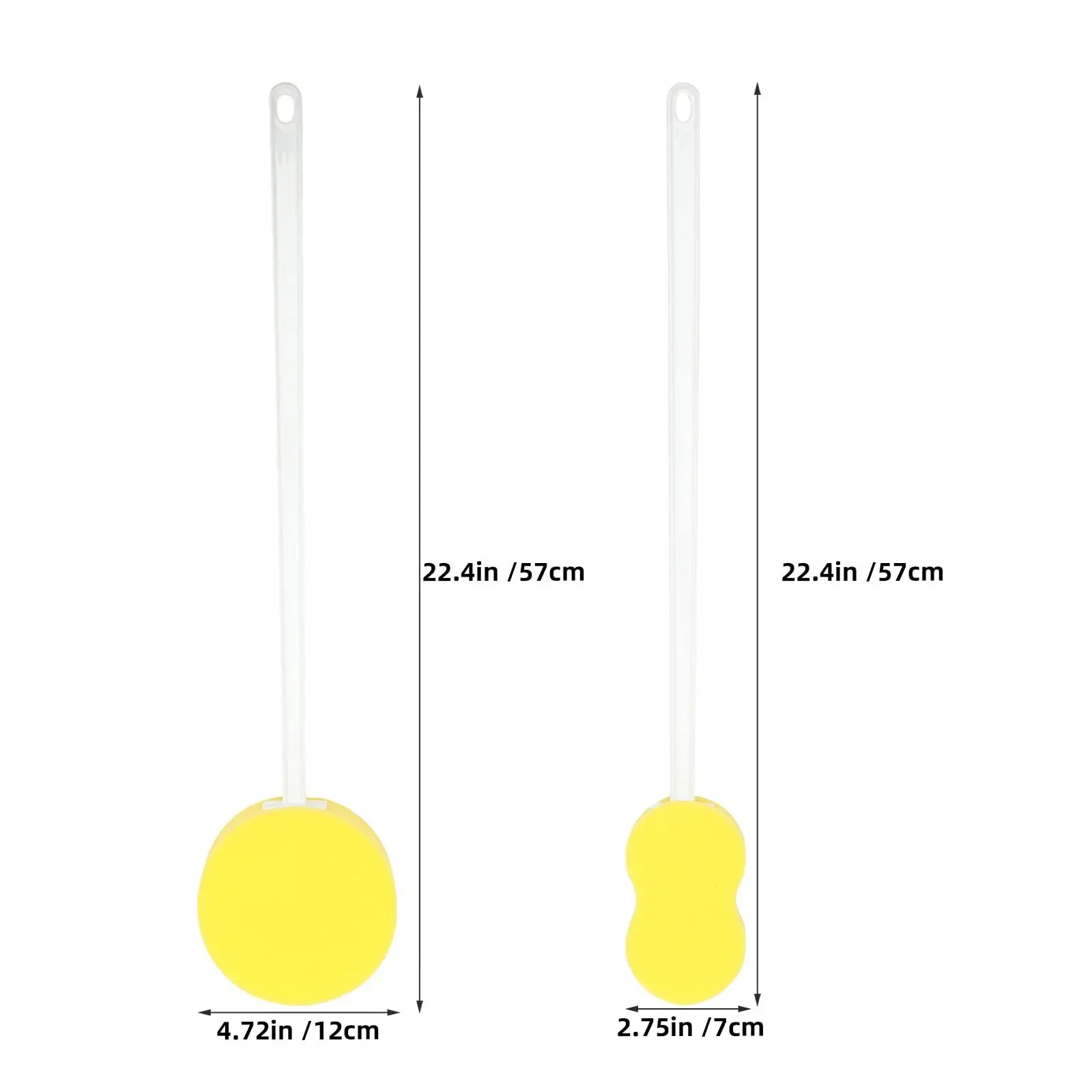 3pcs Bath Scrubber Exfoliating for Shower - Loofah Bath Scrub Brush with Long Handle, Exfoliating Body Sponge for Spa