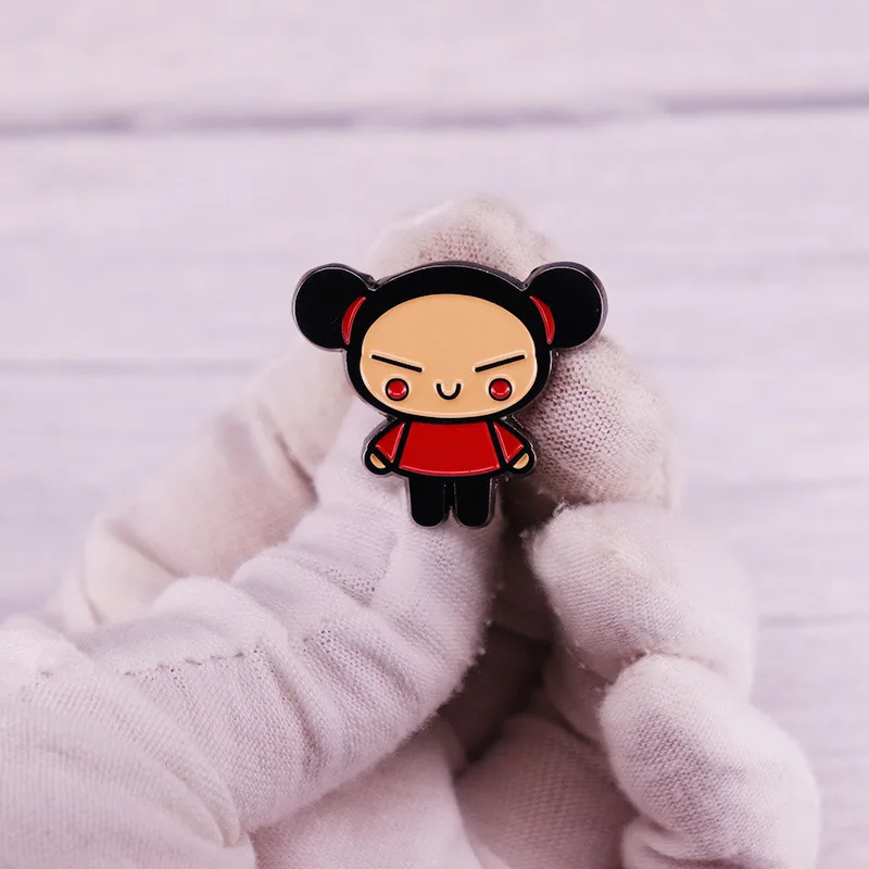 China Doll Pucca Cute Cartoon Badge Brooch Kawaii Peripheral Toys Ornaments Girl Heart Children\'s Dress Up Kid Holiday Gifts