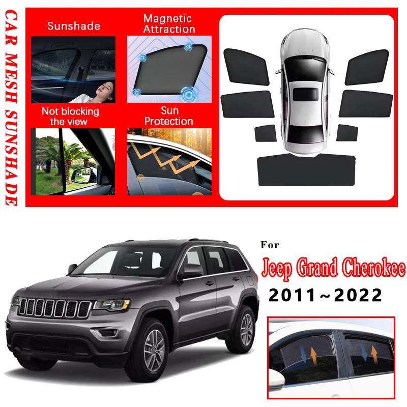 

Автомобильный солнцезащитный козырек с полным покрытием для Jeep Grand Cherokee WK2, аксессуары 2011 ~ 2019 2020 2021 2022, теплоизоляционная сетка, солнцезащитный козырек