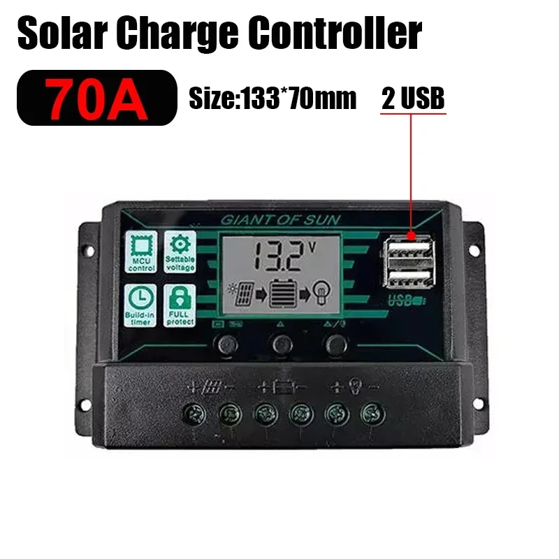 10/20/30/40/50/60/70/80/90/100/150A Solar Controller Digital Display LCD Bildschirm 12V 24V Solar Panels Batterie Laderegler