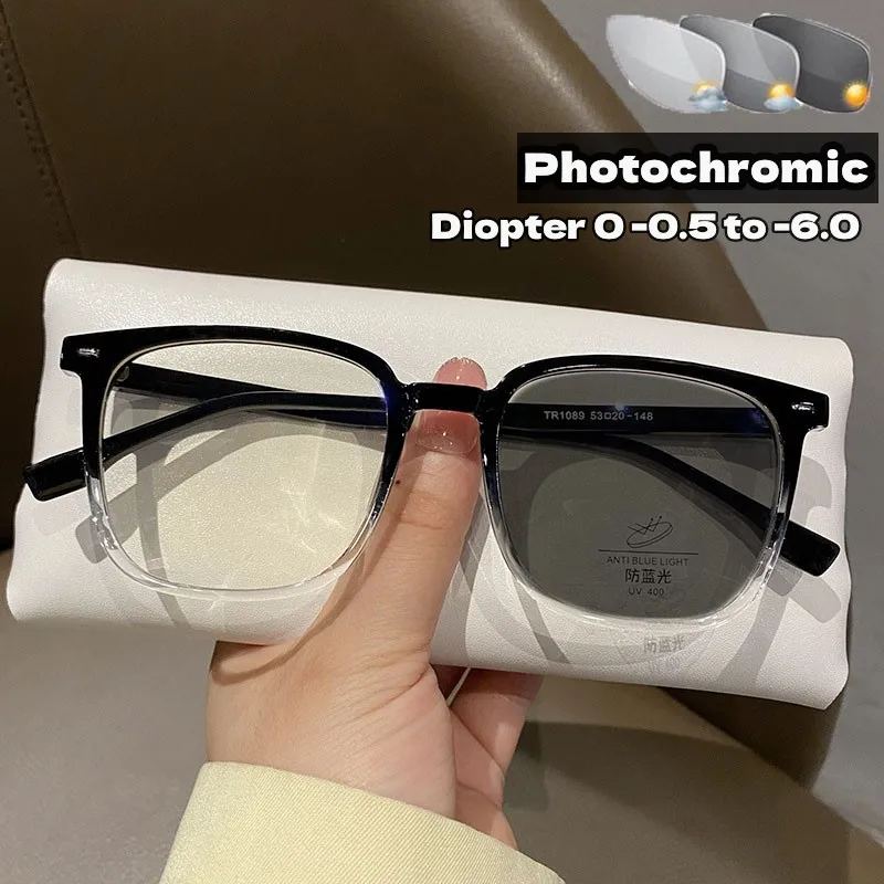 

Женские модные модные фотохромные очки для близорукости, меняющие цвет близорукие очки для близорукости, очки для близорукости, диоптрии