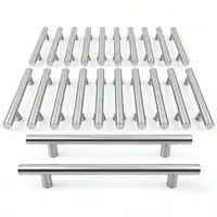 Paquete de 30 tiradores de gabinete plateados de varios tamaños con tornillos de montaje, ajuste Universal para gabinetes de cocina, tocadores de baño, dormitorio Dr