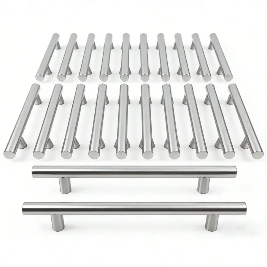 30-Pack Multi-Size Silver Cabinet Pulls with Mounting Screws - Universal Fit for Kitchen Cabinets, Bathroom Vanities, Bedroom Dr