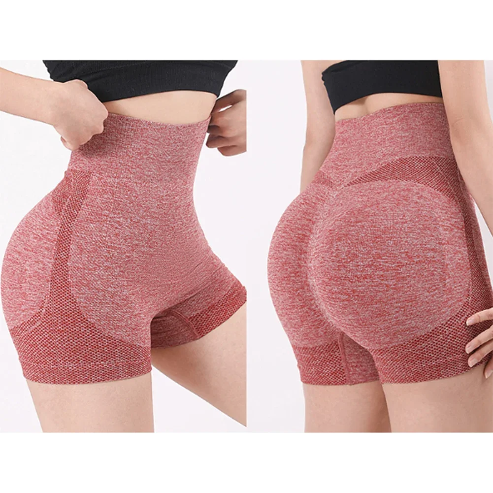 Nuevos y elegantes pantalones cortos de Yoga para mujer, pantalones cortos de cintura alta para entrenamiento, Fitness, levantamiento de glúteos,