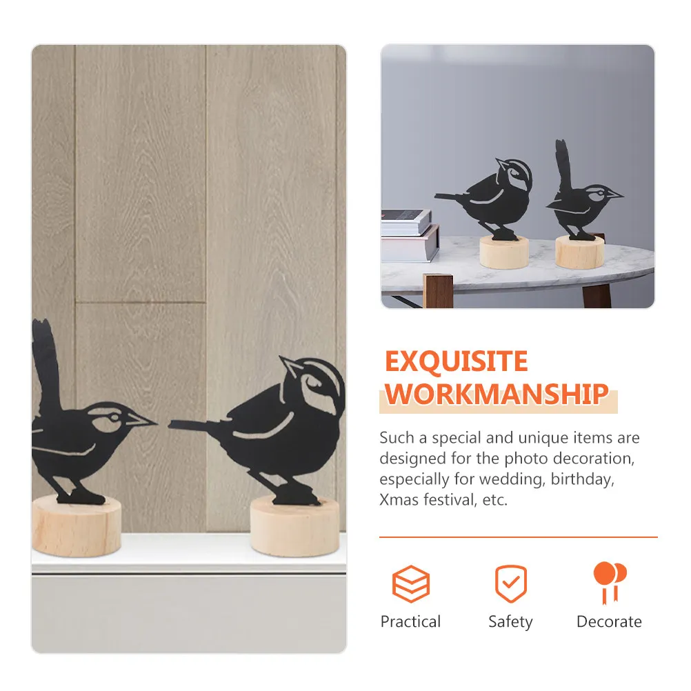 2Pcs Black Bird Iron Memo Holders Note Clips Photo Card Stands Desktop Table Number Holders for Party Office Iron Memo Holder