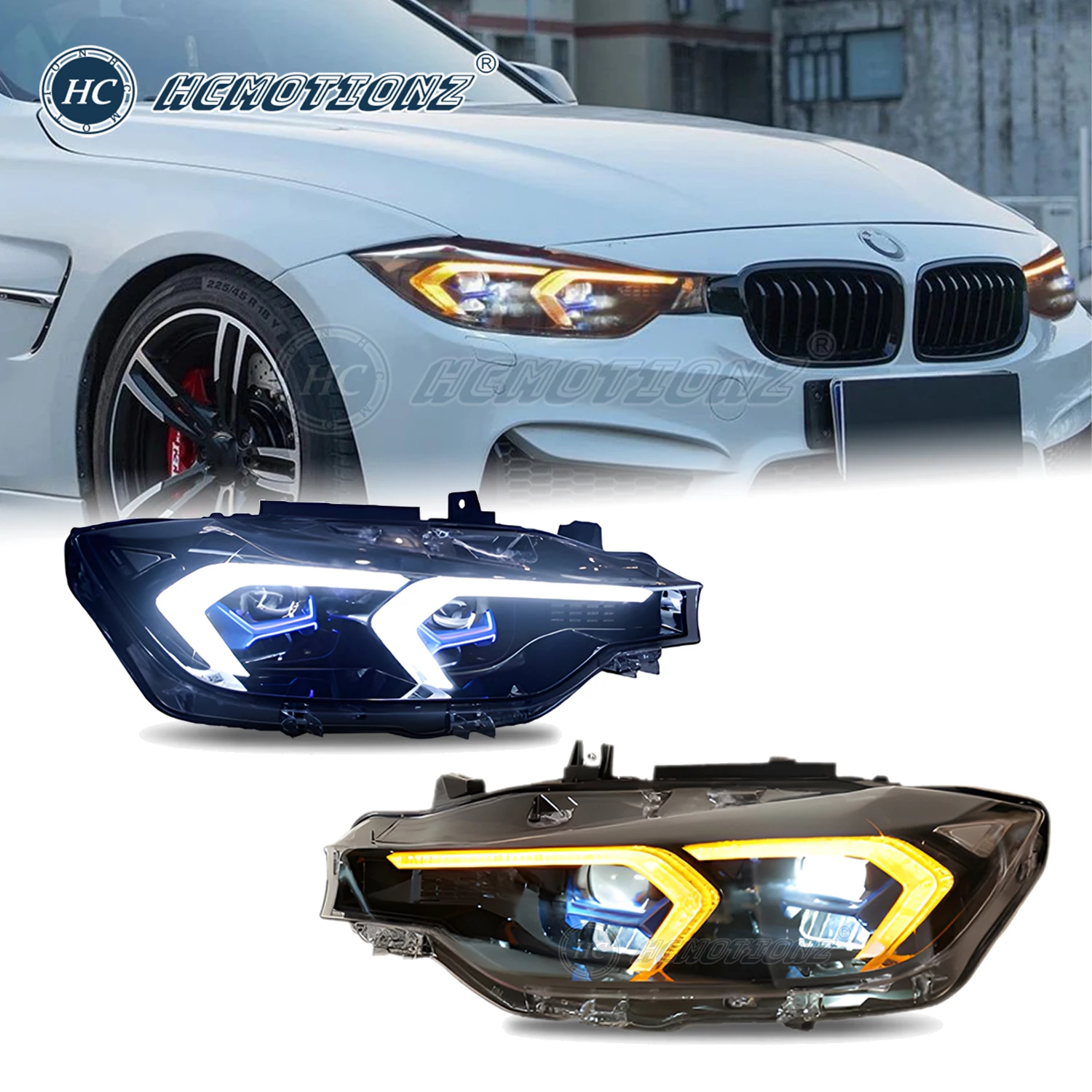 

HCMOTIONZ Full LED Head Lights for BMW 3 Series 2012-2018 Car Front Lamps Assembly Lighting System DRL Animation F30 F35 M3