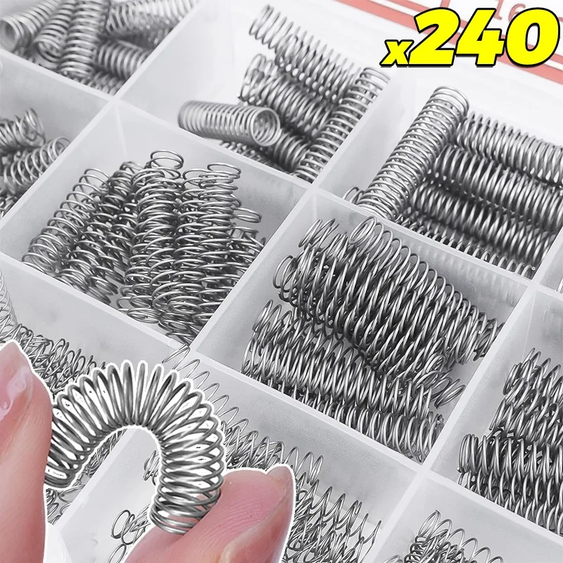 

Compression Spring Assortment Kit 304 Stainless Steel With 15 Sizes Small Springs For Mechanical Repairs DIY Projects 240PCS/box