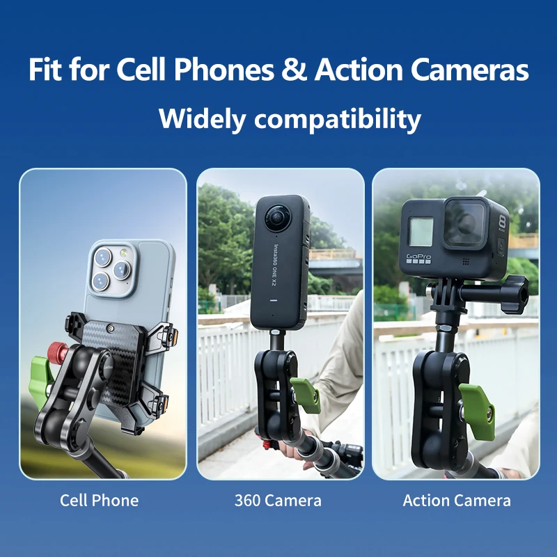Aluminium Alloy Material High Quality Stable Upgraded Handlebar Mount Cycling Selfie Stick Bracket