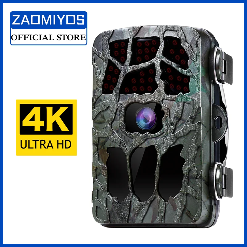 ZAOMIYOS 4K Jagd Kamera Falle 20MP Infrarot Jagd Nachtsicht Wasserdichte Wildlife Foto-falle Jagd Trail Kamera Foto chasse