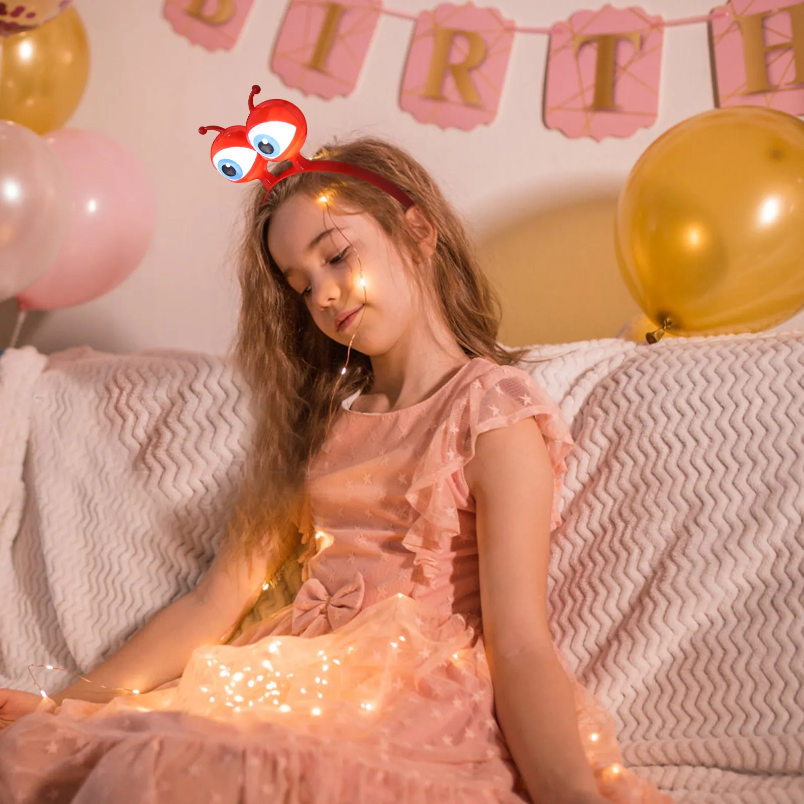 

Набор из 4 светящихся ободков для волос с большими глазами, светящаяся повязка для вечеринок, светящийся рождественский аксессуар для косплея, забавный подарок