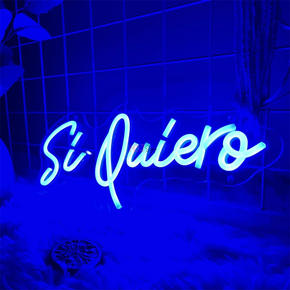 Si quierq Neon Sign Room Wall Decor Spanish Language Neon Lights Led Lamps Sign Wedding Party Restaurant Decoration