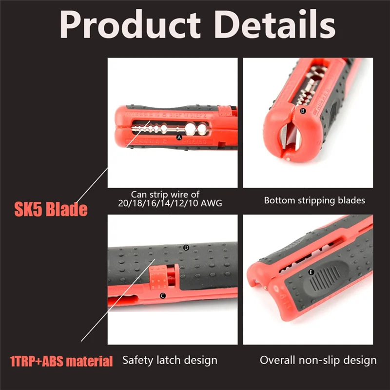 AD23-1PCS متجرد الأسلاك متعدد الوظائف أداة تعرية القلم المحمولة، كابل الشبكة، الأسلاك، الكابل المحوري، قاطع الأسلاك، 10-20AWG