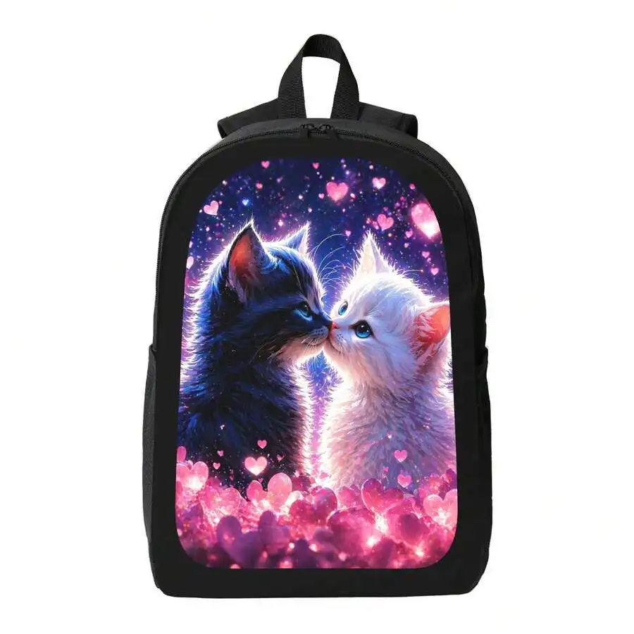 

Starry Sky Cat Print Backpack Stylish Casual Daypack For Adults Lightweight Durable Multi Pocket