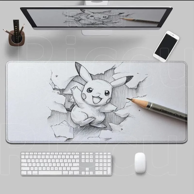

Non-slip Rubber New Kawaii Anime Pikachu Mouse Pad PC Colorful Game Cabinet Mousepad Pokemon Keyboard Rug Laptop Gaming Desk Mat