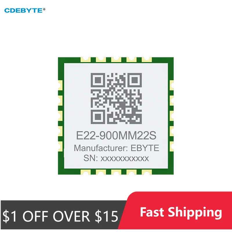 

SX1262 LoRa Module 868/915MHz CDEBYTE E22-900MM22S Ultra-Small Size 21.5dBm 7KM SMD RF Transceiver Module