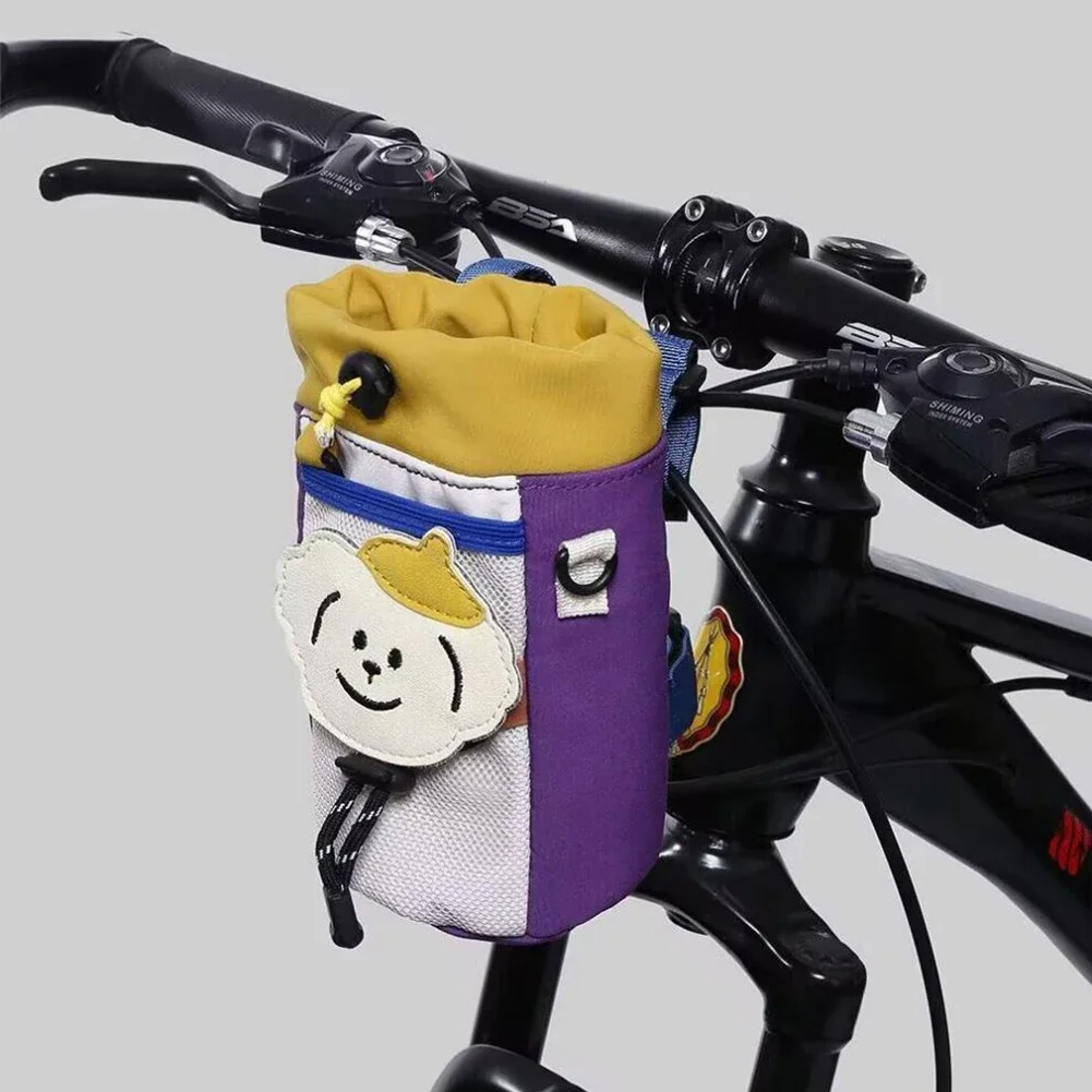 1 pz cartone animato equitazione borsa appesa bollitore per bicicletta borsa portaoggetti per articoli vari tessuto autoadesivo rilegatura fissa accessori per biciclette