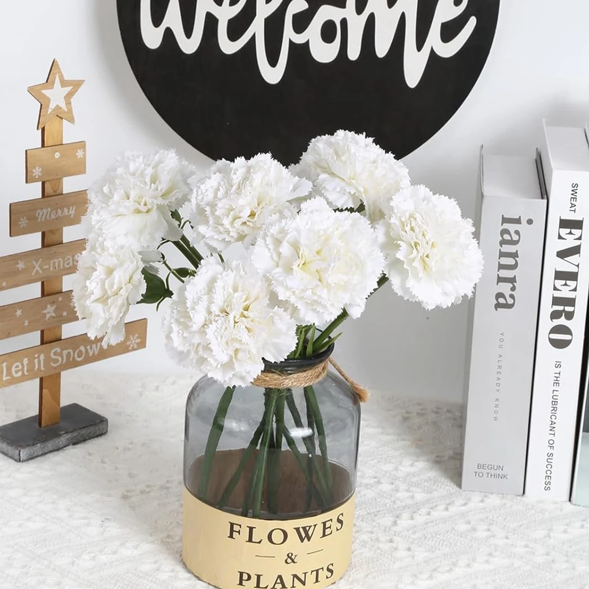 5/10 Stück Künstliche Blumen Seiden-Nelken für Zuhause, Tisch, Hochzeit, Brautstrauß, Festdekoration, Garten, DIY-Geschenk – Detail 3