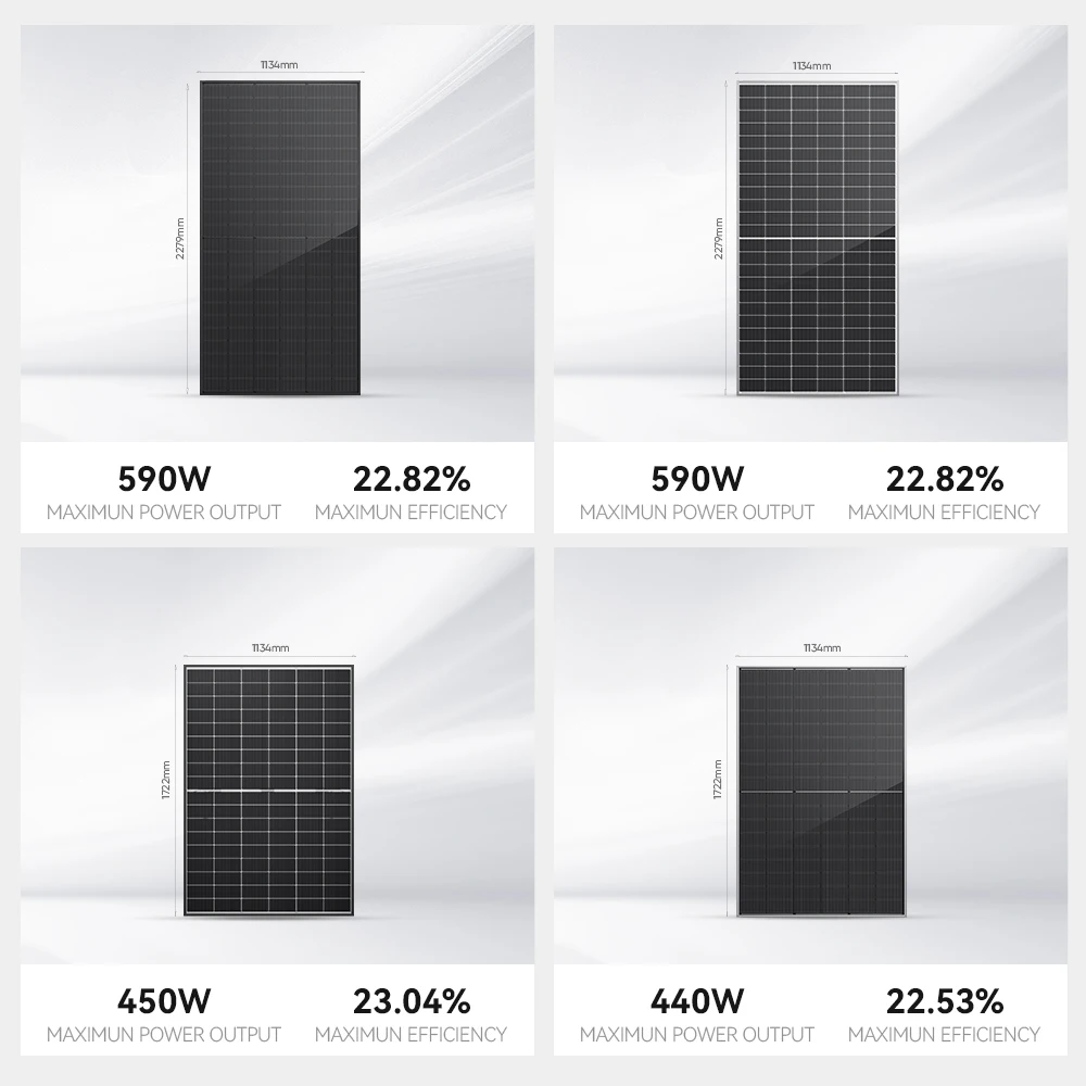 450 W 500 Watt All Black Solar Panels Solarmodule Solar Photovoltaic Panel Modules For Home