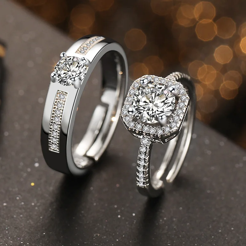 

Moissanite Cluster Ring 925 Sterling Silver Luxury Flower Shape Engagement Ring For Women Anniversary Gift HJZH