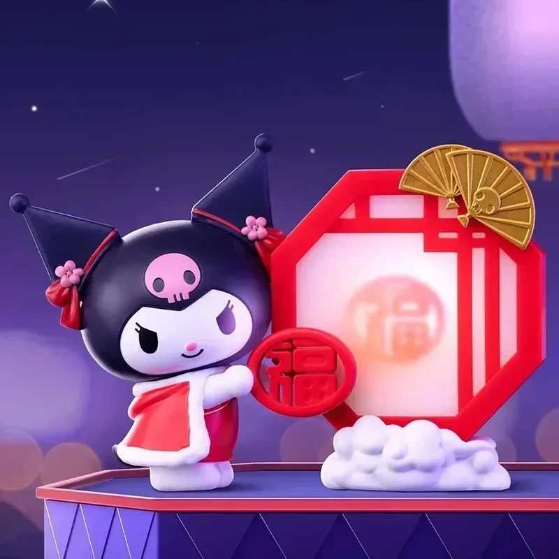 Miniso-Lucky Mystery Blind Box para Crianças, Anime Figure Model, Brinquedo de Coleção, Decoração, Presente, Série de Ano Novo, Kuromi, Sanrio, Novo