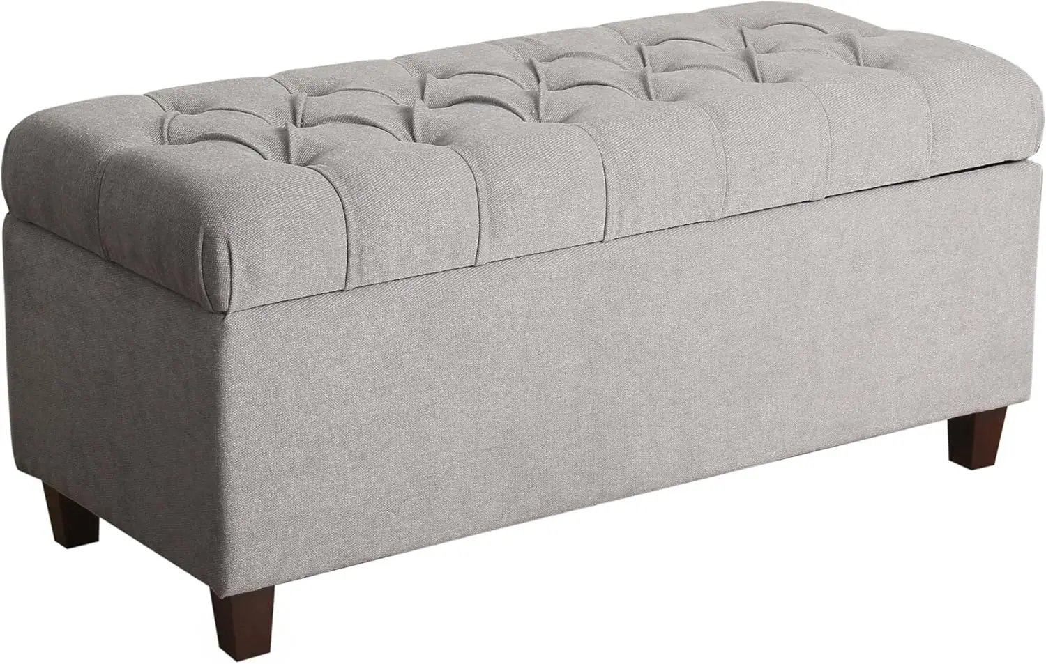 Home Decor | Tufted Button Storage Ottoman Bench with Hinged Lid | Ottoman Bench with Storage for Living Room