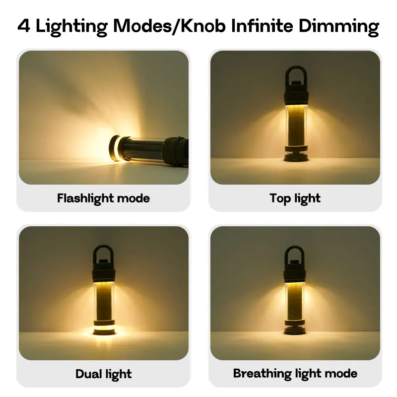MOSLIGHTING Camping Lantern 4500mAh 4 Lighting Modes Camping Light Hang Tent Lamp Decoration Waterproof Outdoor Atmosphere light