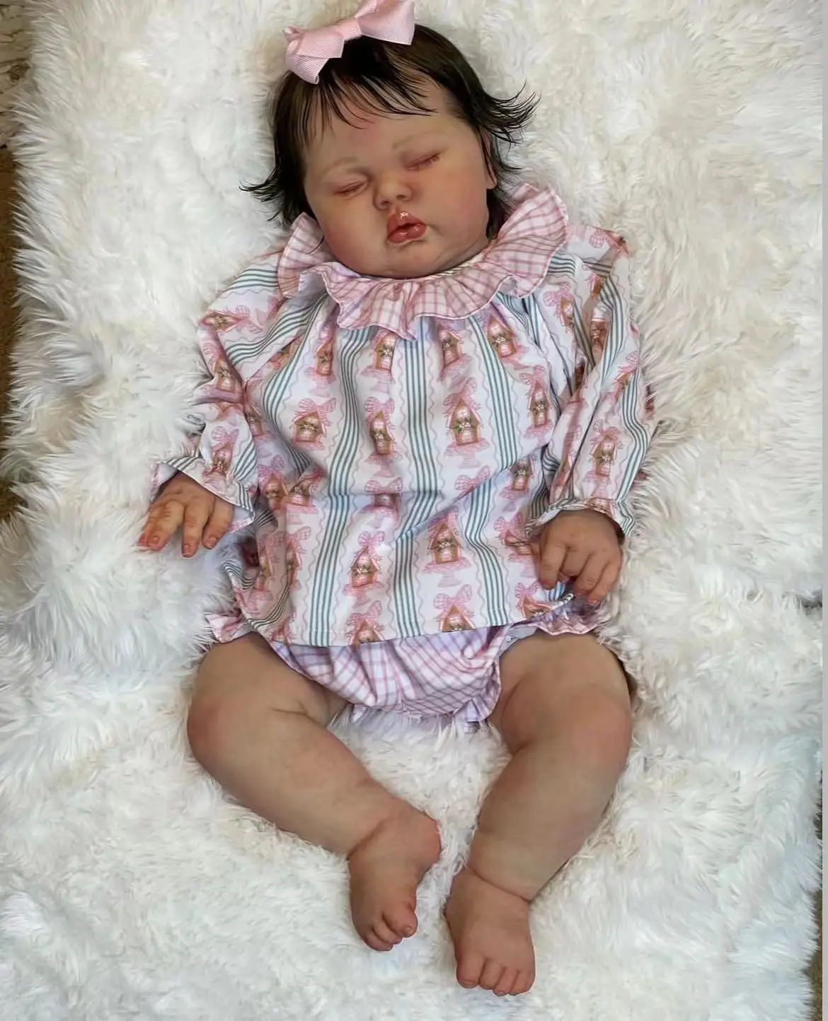 

FBBD Custom Made 26inch Reborn Baby Pickle With Hand-Rooted Hair Already Finished Doll With Different Dress By Artist