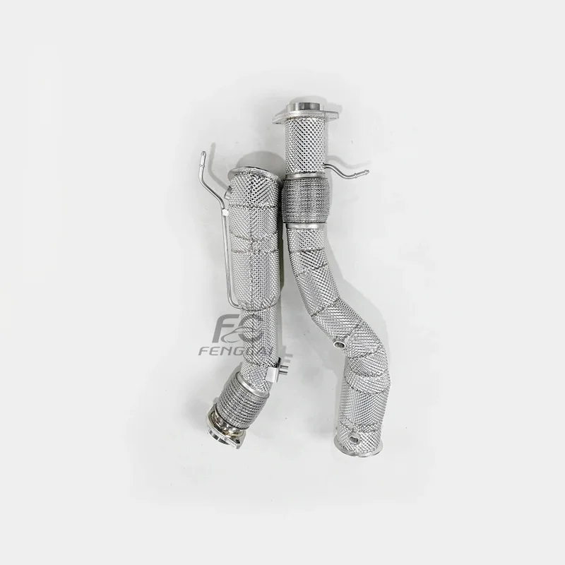 Stainless Steel-flow Exhaust Downpipe X3M 2019-2022 with Heat Shield Converter Power Upgrade Racing Performance