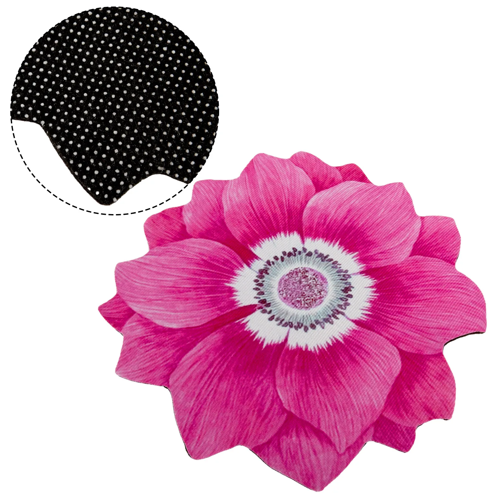 Lotus Pattern Floor Mat for Bathroom Kitchen Bedroom Non Slip Rubber Backing Water Absorbent Velvet Floor Rug for Home