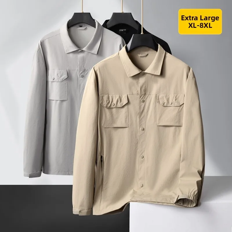 

plus Size Summer Casual Luxury Workwear irt Multiple kets Sun Protection Large Code Faionable Urban Sle Long Sve