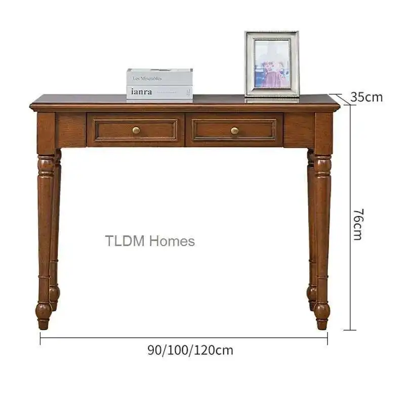American Retro Console Table for Living Room Furniture Solid Wood Storage Cabinet Home Simple Homestay Hallway Table with Drawer