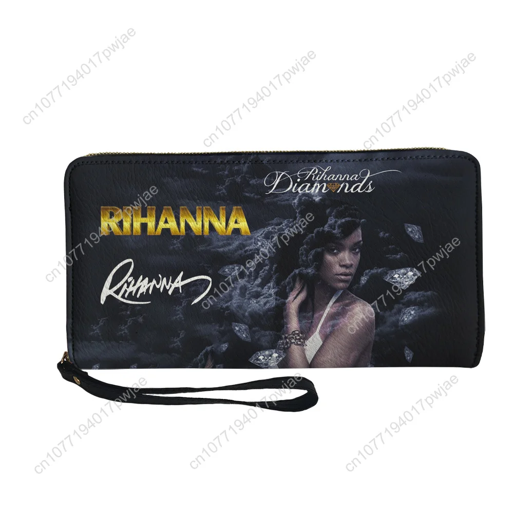 R-Rihanna Hip-hop Rapper Custom Wallet Purse Sprunki Mens Womens Zipper Long Wallets Double Print  Portable Wallet Gift Bag